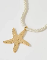 Aerie Cotton Rope And Charm Necklace