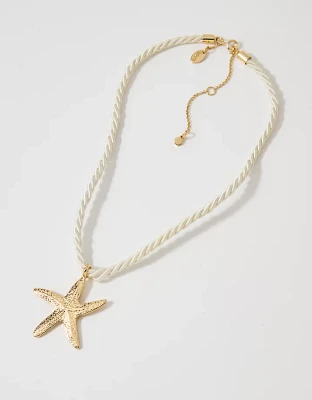 Aerie Cotton Rope And Charm Necklace