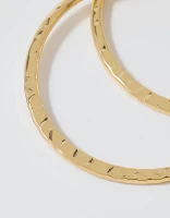 Aerie Hammered Flat Hoop Earrings