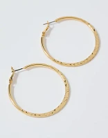 Aerie Hammered Flat Hoop Earrings