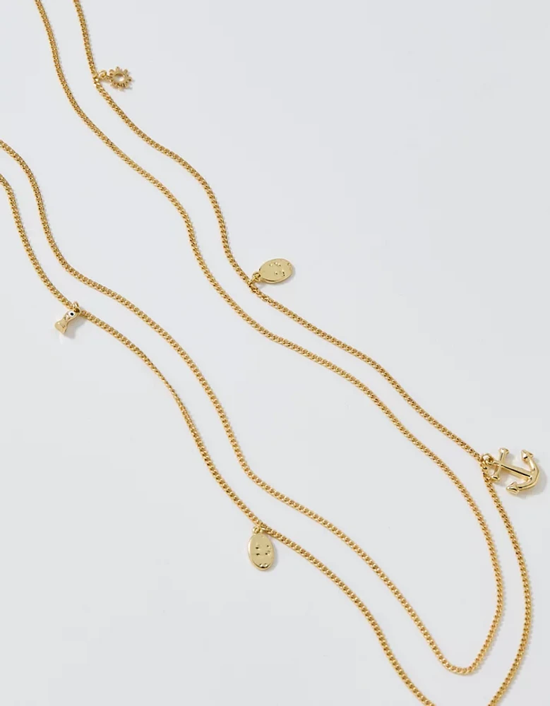 Aerie Ocean Charm Layered Belly Chain