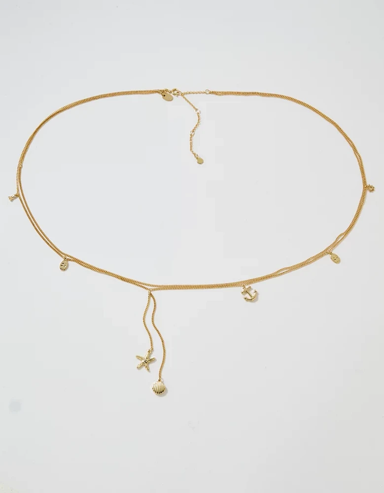 Aerie Ocean Charm Layered Belly Chain