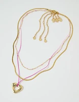 Aerie Roped Heart Necklace 3-Pack