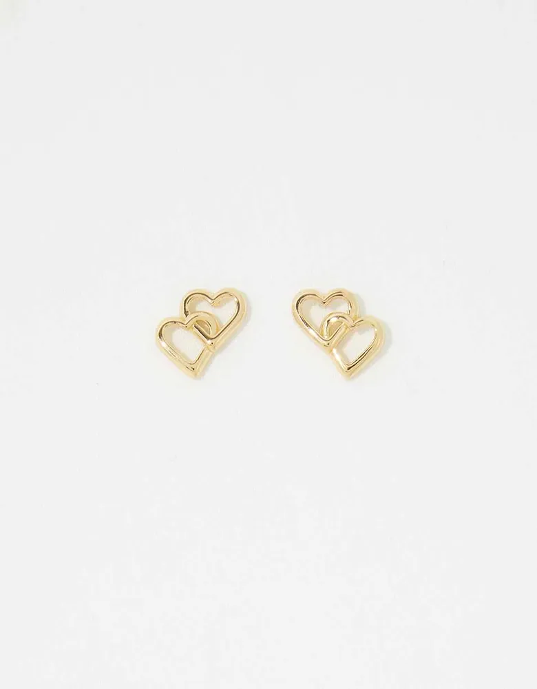 Aerie Double Heart Earrings