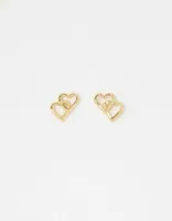 Aerie Double Heart Earrings