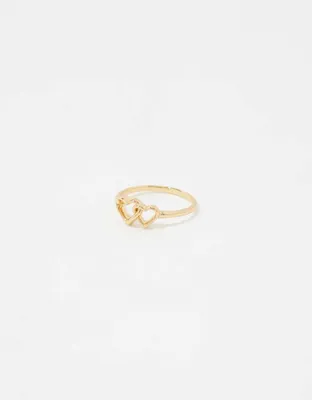 Aerie Double Heart Ring