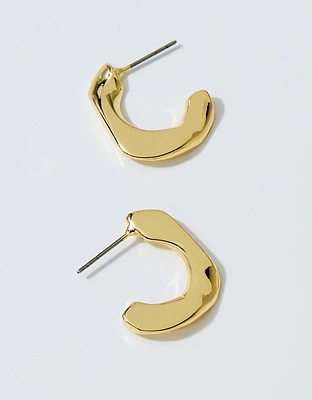 Aerie Faceted Hoop Earrings