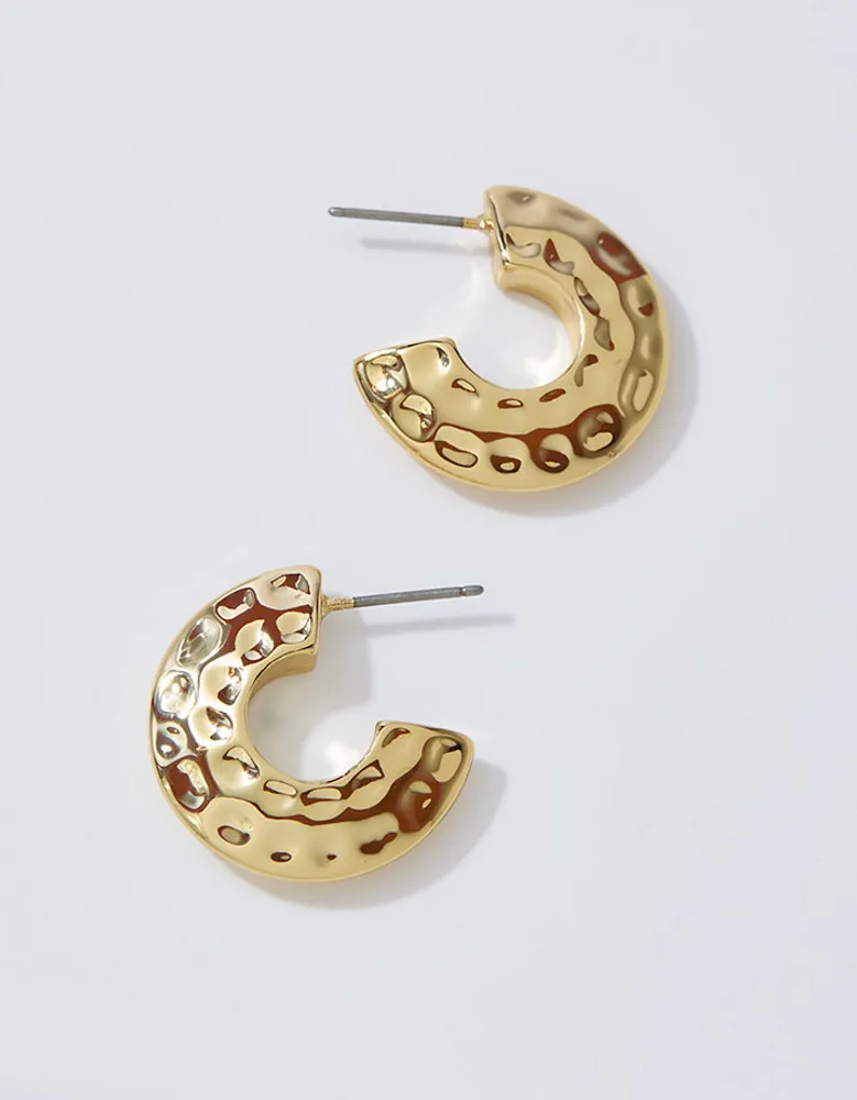 Aerie Hammered Texture Hoop Earrings