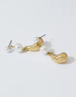 Aerie Double Pearl Dangle Earrings