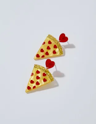 Aerie Pizza Heart Earrings