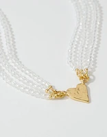 Aerie Hammered Heart Necklace