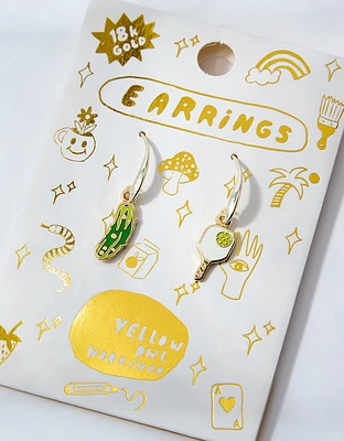 Yellow Owl Pickleball Earrings