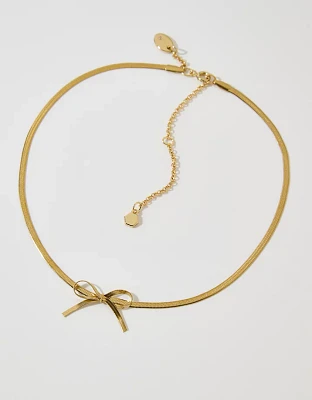 Aerie Snake Chain Bow Necklace