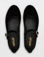 Aerie Velvet Buckle Flats