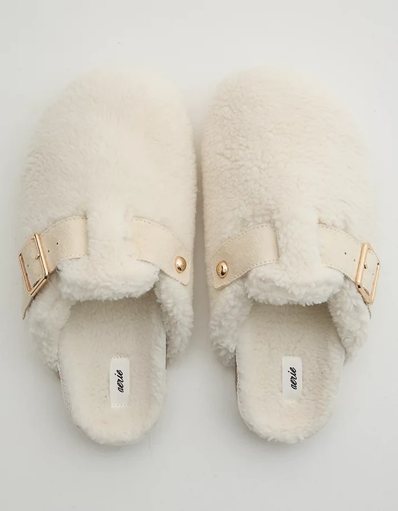 Aerie Sherpa Buckle Slides