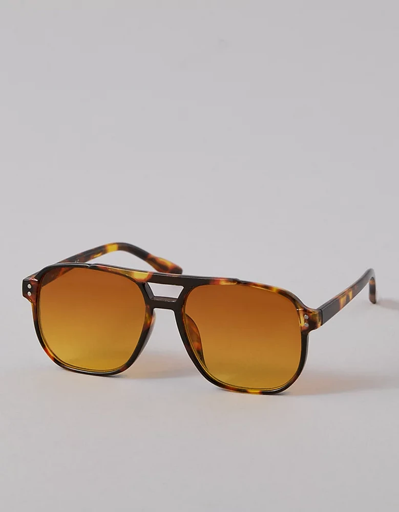 AEO Men's Retro Pilot Sunglasses