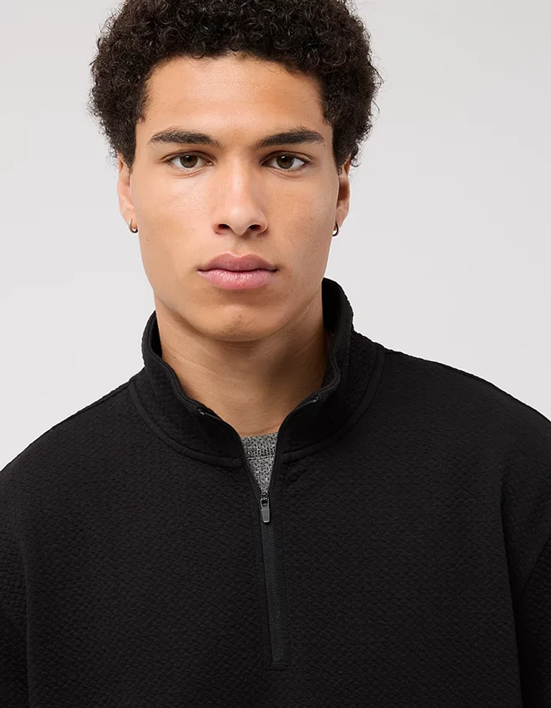 AE 24/7 Textured Fleece Quarter-Zip Sweatshirt