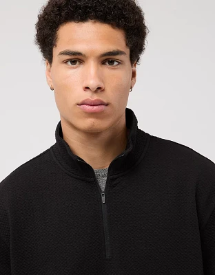 AE 24/7 Textured Fleece Quarter-Zip Sweatshirt