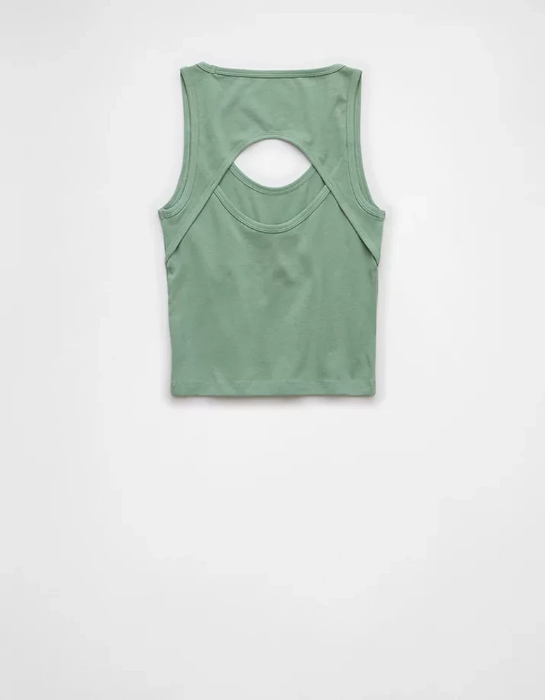 AE Open Back Cropped Tank Top