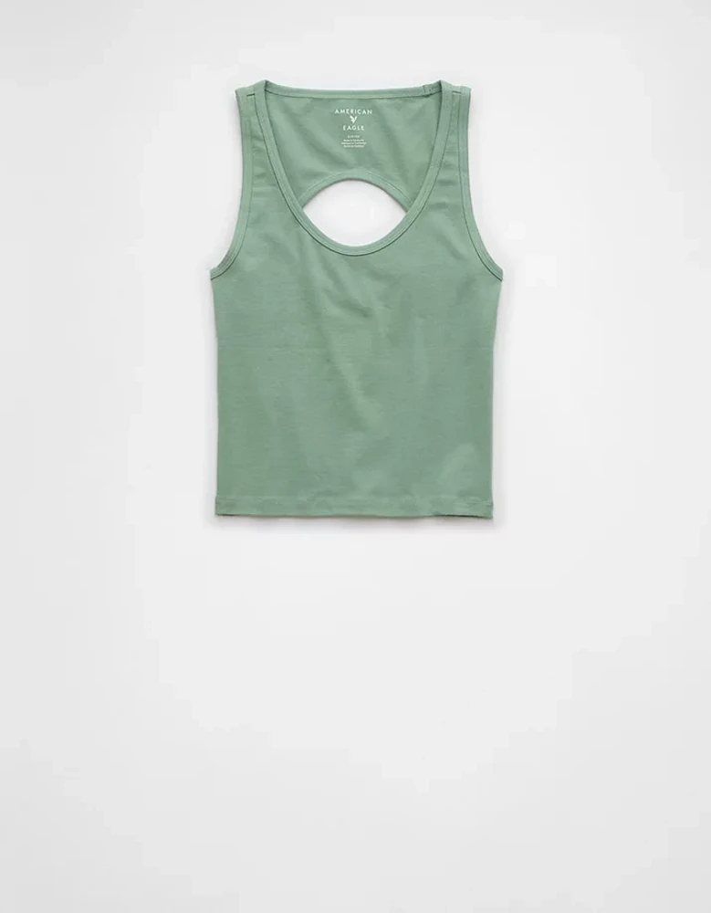 AE Open Back Cropped Tank Top