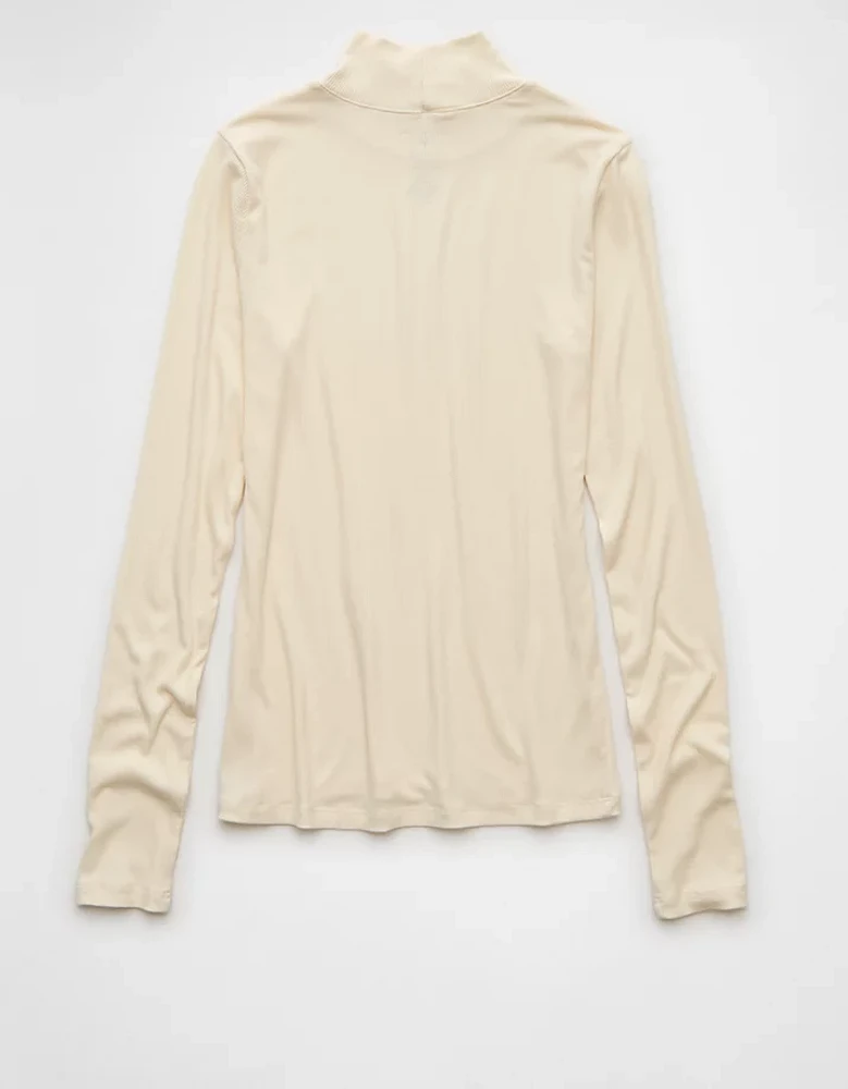 AE Soft & Sexy Mock Neck Long-Sleeve T-Shirt