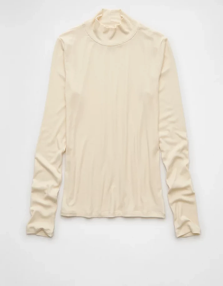 AE Soft & Sexy Mock Neck Long-Sleeve T-Shirt