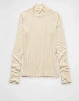 AE Soft & Sexy Mock Neck Long-Sleeve T-Shirt