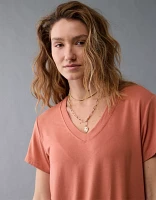 T-shirt à encolure en V Doux et sexy AE