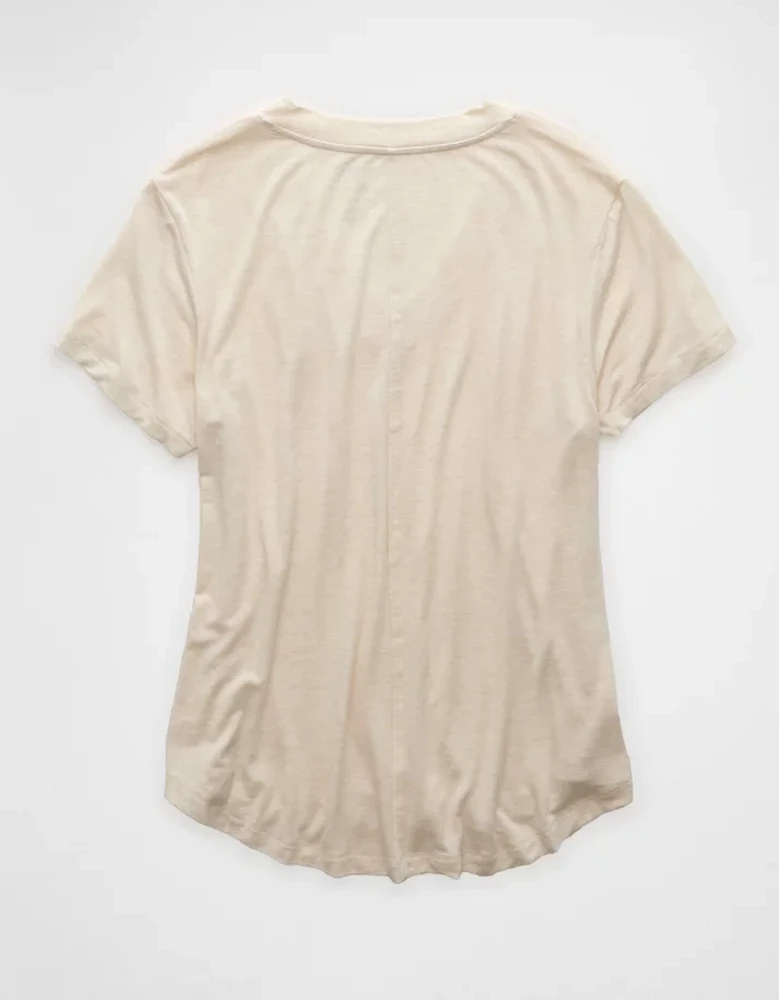 T-shirt à encolure en V Doux et sexy AE