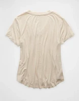 T-shirt à encolure en V Doux et sexy AE