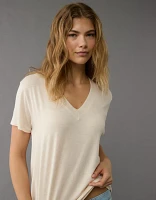 T-shirt à encolure en V Doux et sexy AE