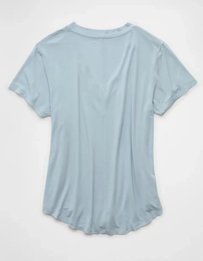 T-shirt à encolure en V Doux et sexy AE