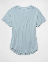 T-shirt à encolure en V Doux et sexy AE