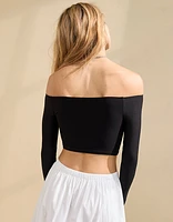 SMOOTHEZ Long Sleeve Cropped Top