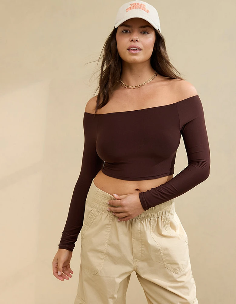 SMOOTHEZ Long Sleeve Cropped Top