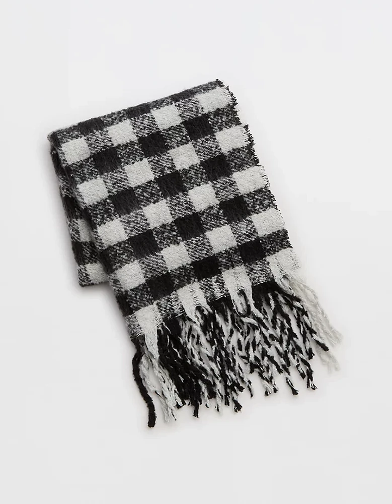 Aerie Woven Boucle Fringe Scarf