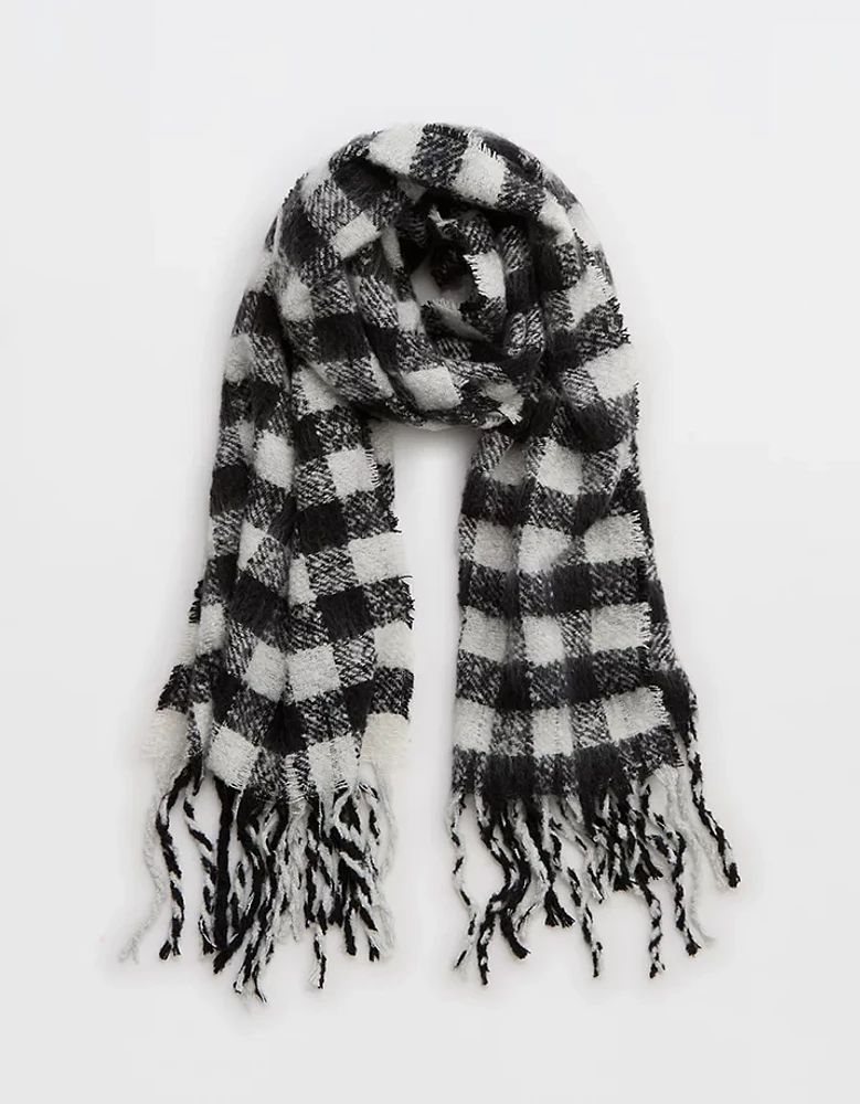 Aerie Woven Boucle Fringe Scarf