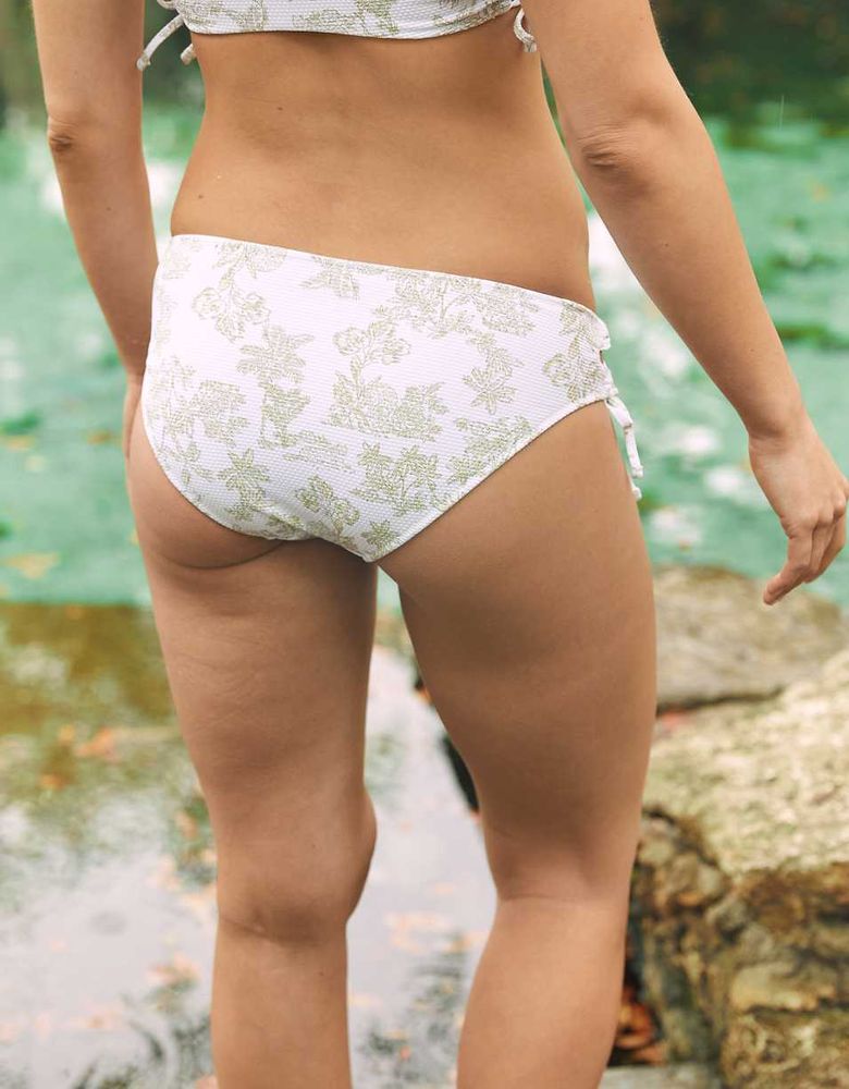 Aerie Pique Printed Lace Up Bikini Bottom