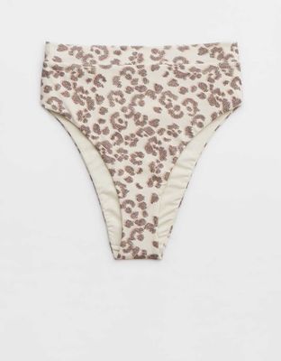 aerie leopard high cut cheeky bikini bottom