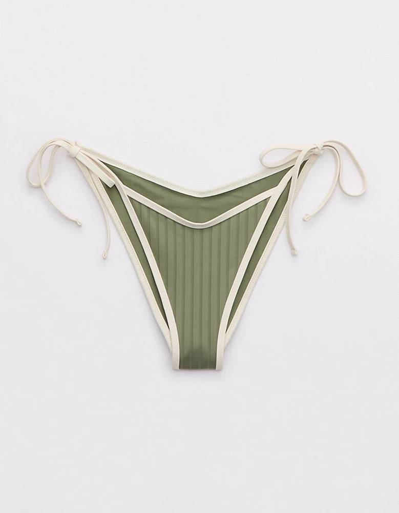 Aerie Wide Rib Low Rise Tie Cheekiest Bikini Bottom