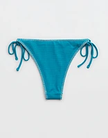 Aerie Shine Pique Cheekiest Tie Bikini Bottom