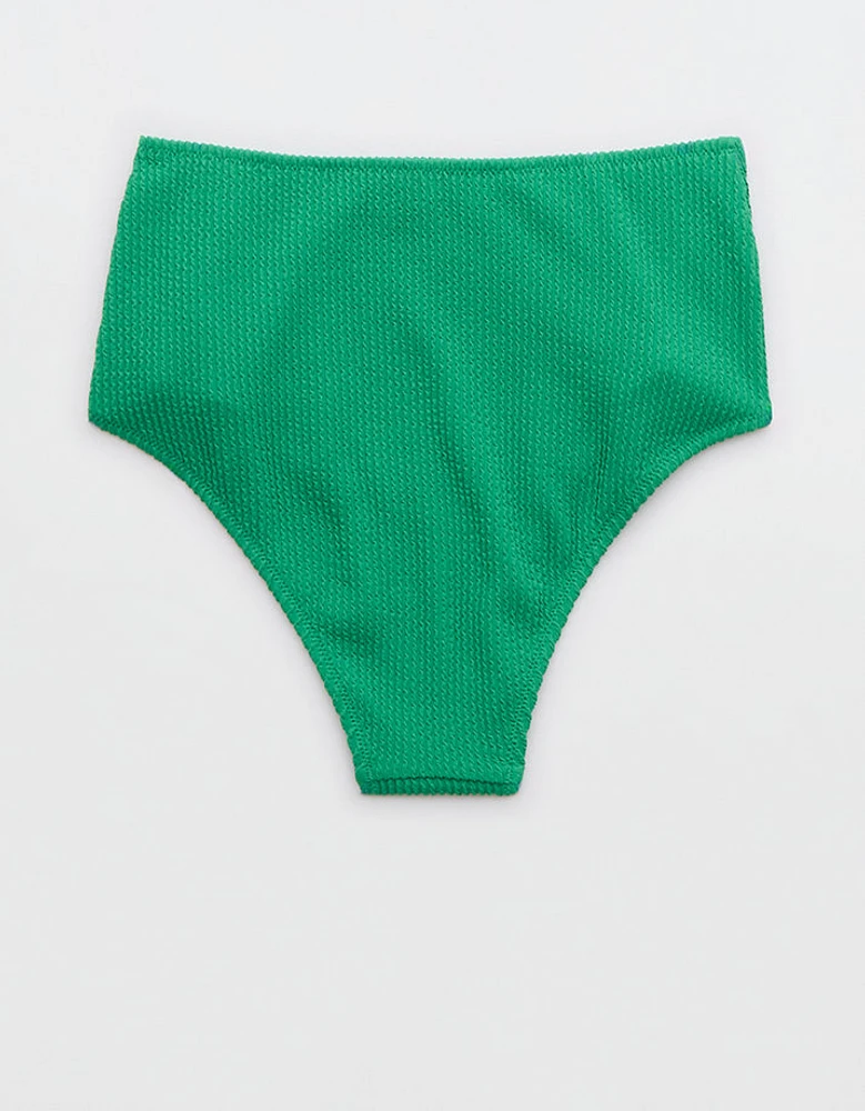 Aerie Crinkle High Waisted Cheeky Bikini Bottom