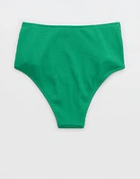 Aerie Crinkle High Waisted Cheeky Bikini Bottom