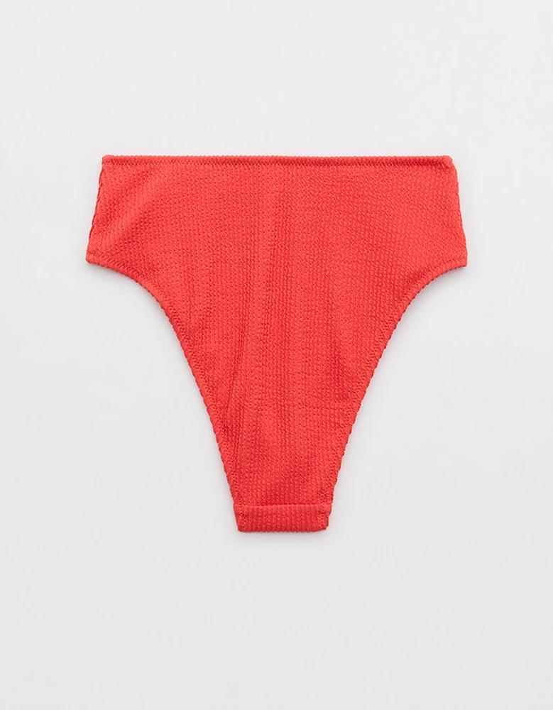 Aerie Crinkle High Cut Cheeky Bikini Bottom