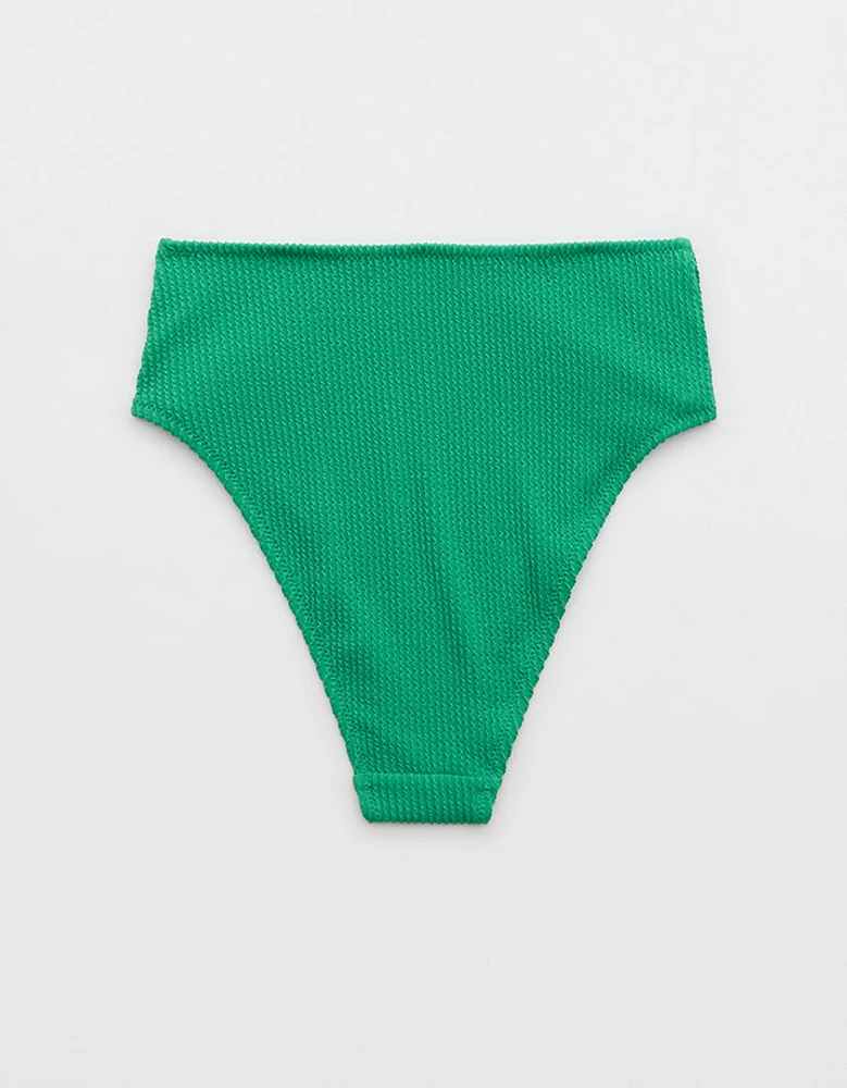 Aerie Crinkle High Cut Cheeky Bikini Bottom