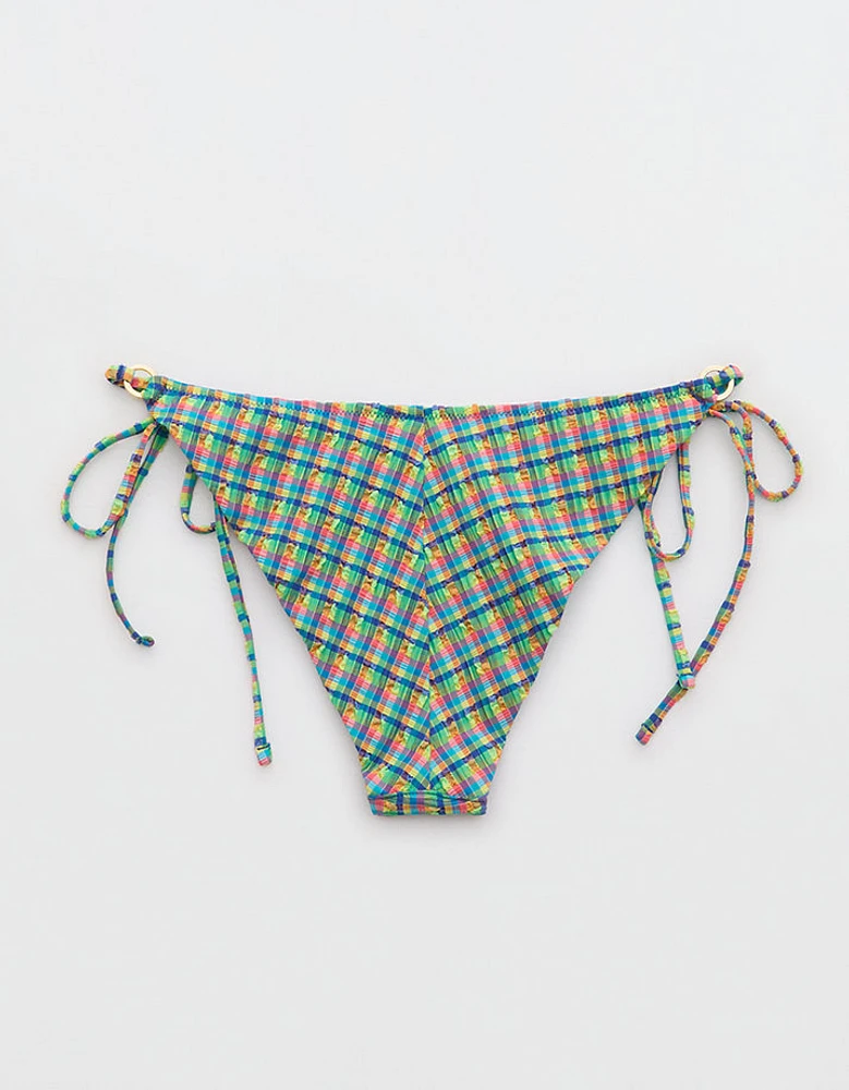 Aerie Gingham Cheekiest Ties Bikini Bottom