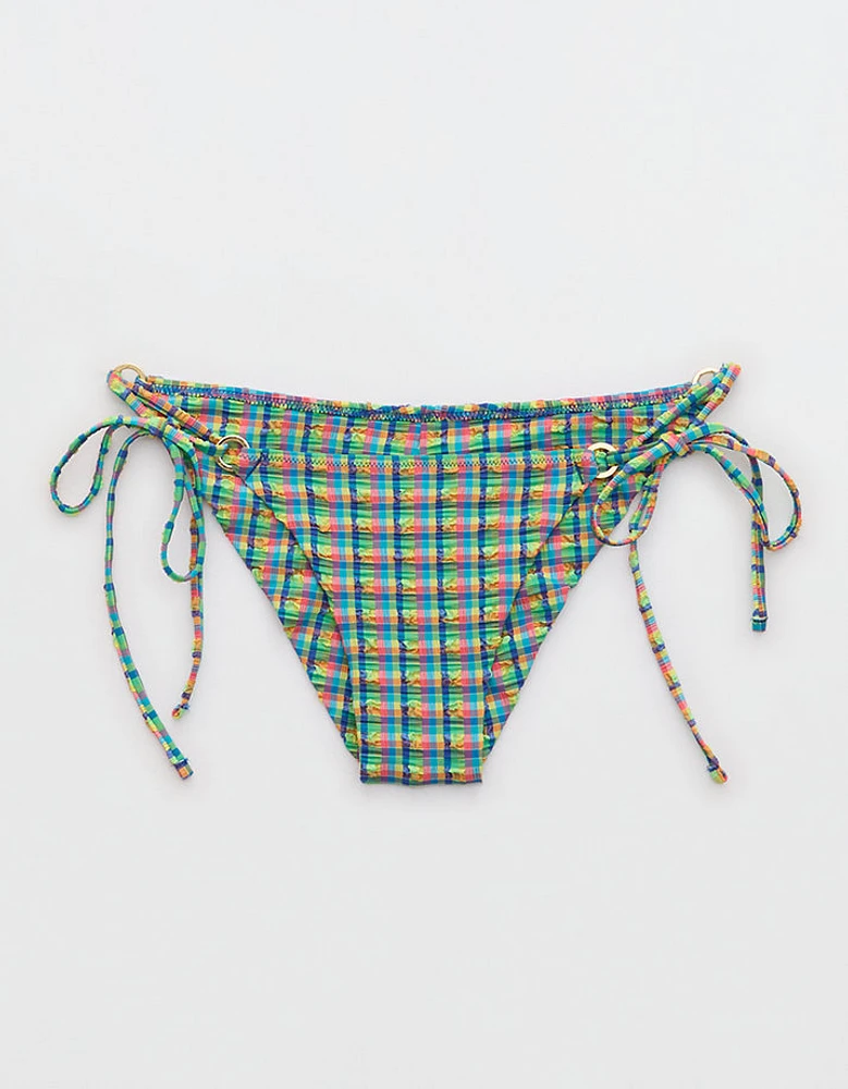 Aerie Gingham Cheekiest Ties Bikini Bottom