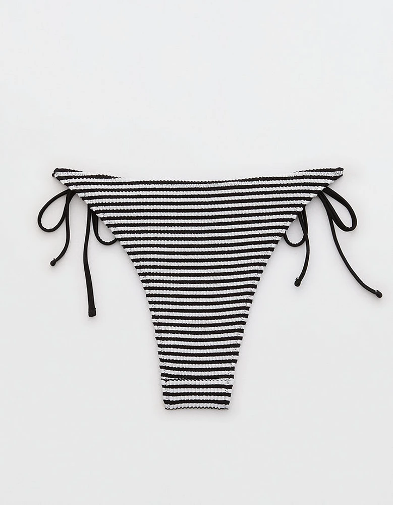 Aerie Crinkle Stripe Cheekiest Tie Bikini Bottom