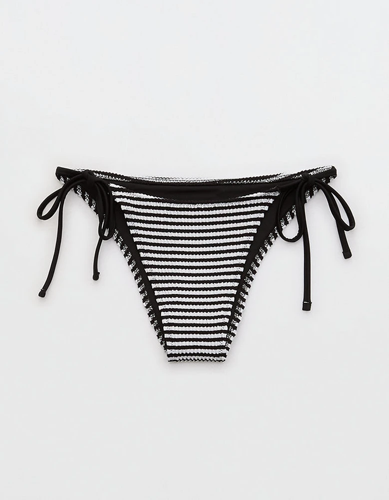 Aerie Crinkle Stripe Cheekiest Tie Bikini Bottom