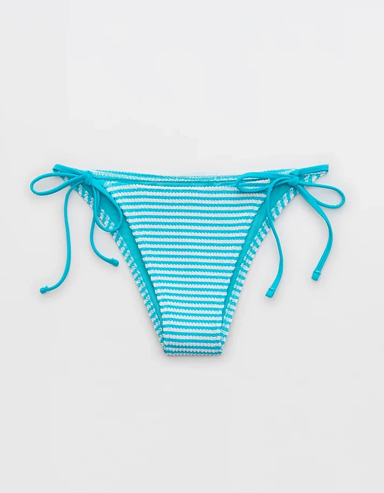 Aerie Crinkle Stripe Cheekiest Tie Bikini Bottom